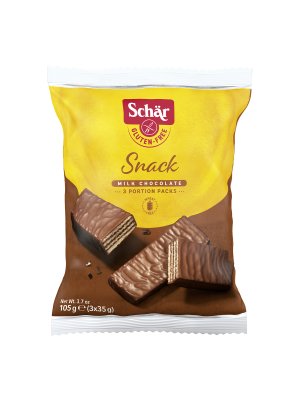 Schär Snack 3x35g oplatky bez lepku v mléčné čokoládě - obrázek