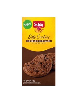 Schär Soft Cookie Double chocolate 210g (6x35g) čokoládové sušenky bez lepku - obrázek