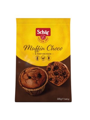 SCHÄR - PACKET Muffin choco, sladké pečivo kakaové, bez lepku, 225g (5x45g) - obrázek