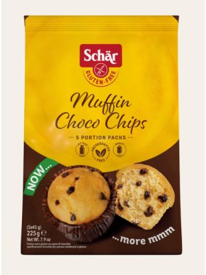 Schär Muffin choco chip 225g (5 ks) balení XL sladké čokoládové muffiny bez lepku (exp. 22.5.2025)