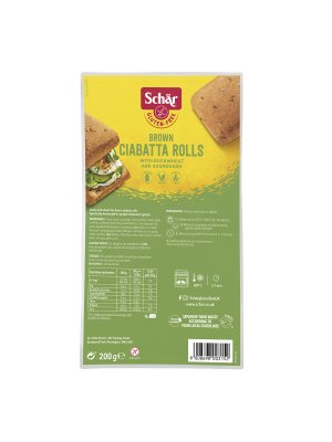 SCHÄR - Ciabatta Rustica - vícezrnné pečivo, bez lepku, 200g (4x50g) - obrázek