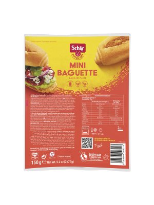 SCHÄR - Baguette MINI - bezlepkové bagety, 150 g (2x75 g) (ct 7) - obrázek SCHÄR - Baguette MINI - bezlepkové bagety, 150 g (2x75 g) (ct 7) - obrázek