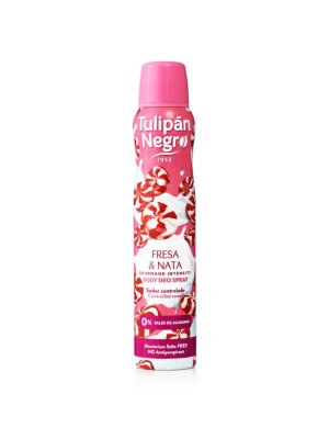 Tulipán Negro tělový tělový deodorant Kiss Jahoda a Smetana sprej 200 ml