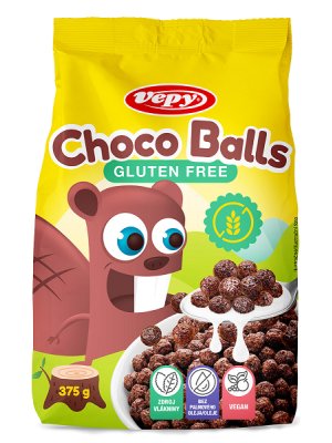 VEPY - Choco Balls - KAKAOVÉ snídaňové kuličky, bez lepku, 375g