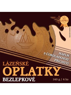 Pura - Lázeňské oplatky ČOKOLÁDOVÉ (kulaté), bez lepku, 140g / 4ks Pura - Lázeňské oplatky ČOKOLÁDOVÉ (kulaté), bez lepku, 140g / 4ks