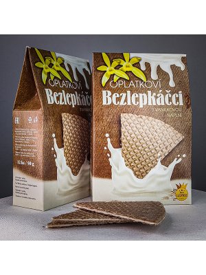 Pura - Oplatkoví bezlepkáčci, VANILKOVÍ, (trojhránky), bez lepku, 50g / 12ks Pura - Oplatkoví bezlepkáčci, VANILKOVÍ, (trojhránky), bez lepku, 50g / 12ks