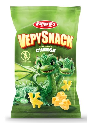 VEPYSNACK - Kukuřičný snack s příchutí sýra, bez lepku, 50g VEPYSNACK - Kukuřičný snack s příchutí sýra, bez lepku, 50g