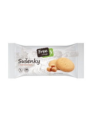 Free Village - Sušenky s karamelem, bez lepku,90g