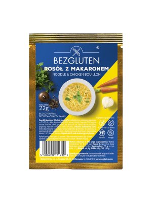 BEZGLUTEN - Polévka - Kuřecí vývar s nudlemi, bez lepku, 22g BEZGLUTEN - Polévka - Kuřecí vývar s nudlemi, bez lepku, 22g