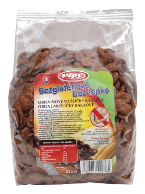 VEPY - Snídaňové mušličky kakaové, bez lepku, 375g VEPY - Snídaňové mušličky kakaové, bez lepku, 375g
