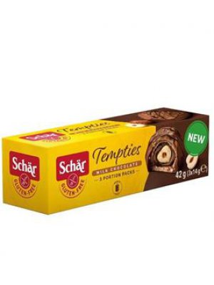 Schär Tempties 42g oplatky s lískooříškovou náplní a celým lískovým ořechem bez lepku