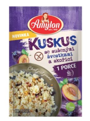 Amylon - Kuskus se švestkami a skořicí, bez lepku, 70g - obrázek Amylon - Kuskus se švestkami a skořicí, bez lepku, 70g - obrázek