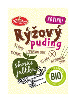 Amylon Rýžový puding s příchutí jablka a skořice  BIO 40g bez lepku